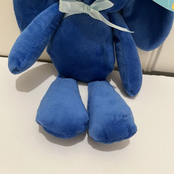 Rich Pacific Limited Blue Easter Bunny Plush Rabbit Floppy Ears 10" Stuffed Toy - Picture 3 of 10